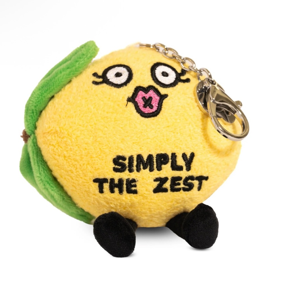 Simply The Zest Yellow Lemon Plush Keychain Bagcharm NWT Punchkins